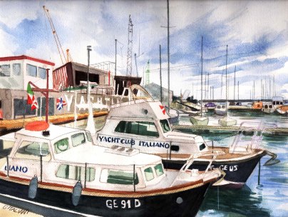 3Pilotina dello YCI ,acquerello su carta Arches 30 x 40 m 2016