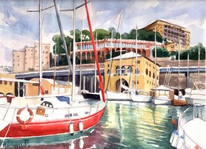 Al rientro dalla Regata 2016 ,acquerello.